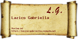 Lazics Gabriella névjegykártya